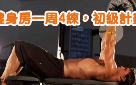 健身房一周4練，初級計劃，詳情圖文
