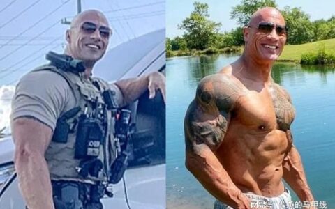 硬漢警察酷似「巨石強森」分不清，爆火！炸裂肌肉竟比巨石更猛。